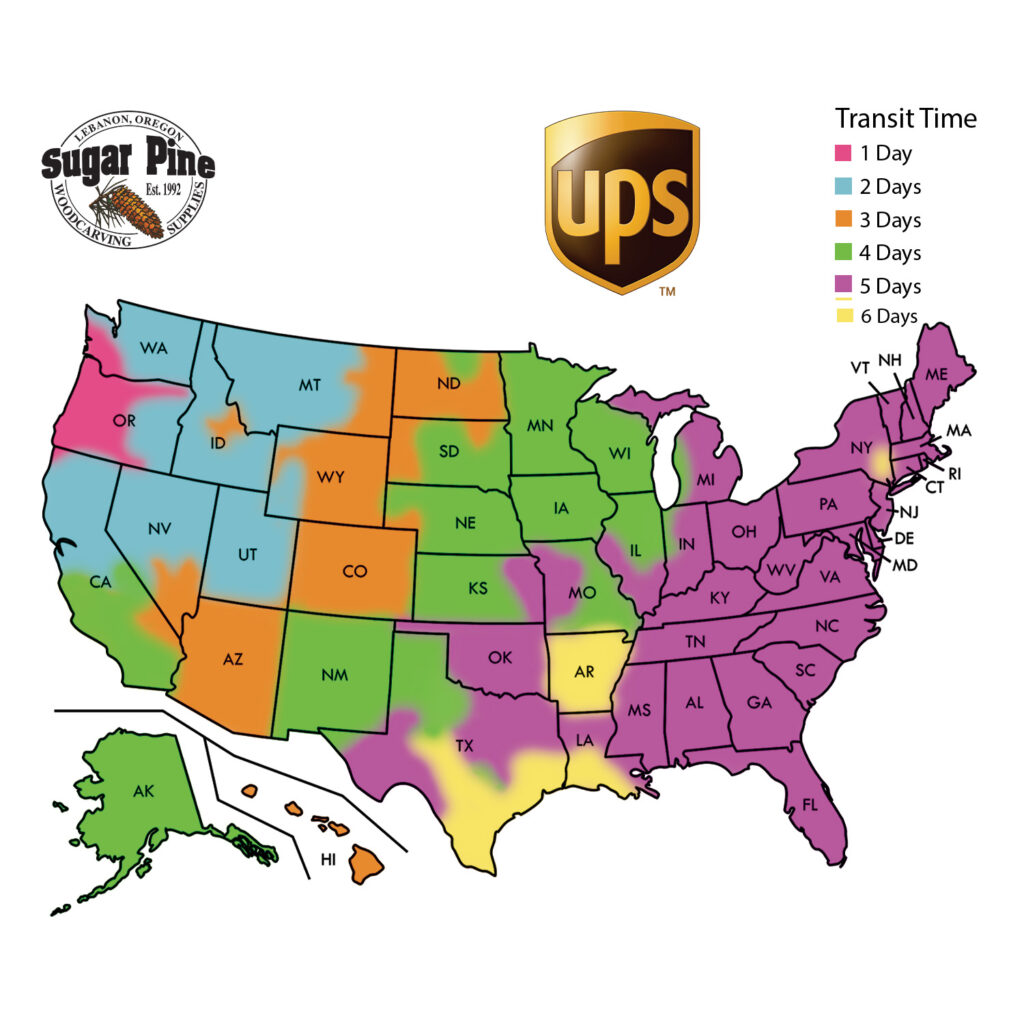 UPS, Shipping, UPS Shipping map